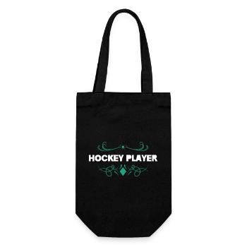 Eishockey Spieler Ornament Design - Geschenkbeutel für Flaschen - Schwarz - Vorne
