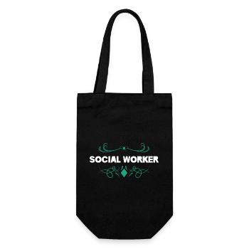 Social Worker Ornament Design - Gift Bag for Bottles - black - Front