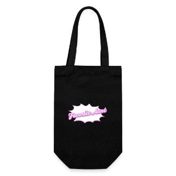Schriftzug Favorite Aunt für die Lieblingstante - Geschenkbeutel für Flaschen - Schwarz - Vorne