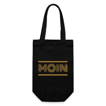 Moin Norddeutschland Hamburg Küste Moin Moin Gold - Geschenkbeutel für Flaschen - Schwarz - Vorne