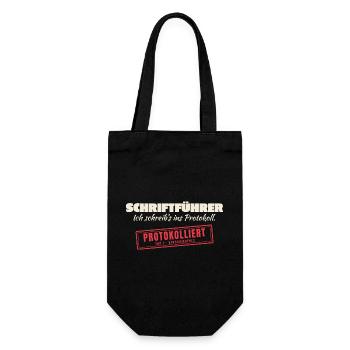 Protokollwitz Schriftführer - Geschenkbeutel für Flaschen - Schwarz - Vorne