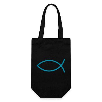Jesusfisch Ichthys Fisch Fische - Geschenkbeutel für Flaschen - Schwarz - Vorne