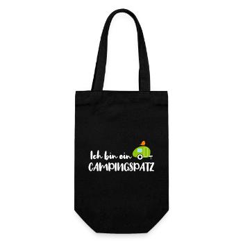 Camping Spatz Fan Camper Wohnwagen Caravan Urlaub - Geschenkbeutel für Flaschen - Schwarz - Vorne