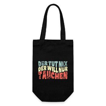 Der tut nix, der will nur tauchen - Spruch - Geschenkbeutel für Flaschen - Schwarz - Vorne