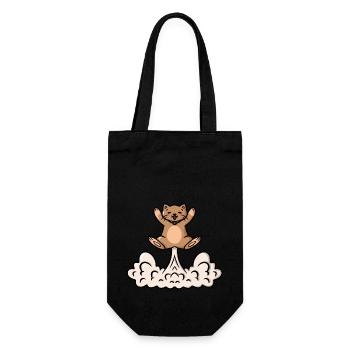 Pups Cat Funny Gift Idea Cat Pupps Funny - Gift Bag for Bottles - black - Front