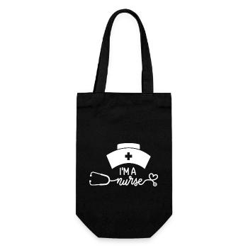 Je suis fière d’être infirmière ich bin stolze Krankenschwerster - Sac à bouteille - noir - Devant