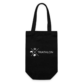 Triathlet Triathlon "swim-bike-run" TRIathlet - Geschenkbeutel für Flaschen - Schwarz - Vorne