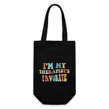 Sarcastic Therapy Saying Humor Therapist - Gift Bag for Bottles - black - Front