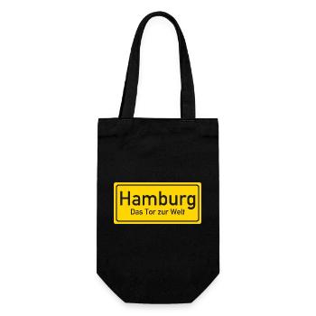 Panneau de nom de lieu de Hambourg Allemagne - Sac à bouteille - noir - Devant