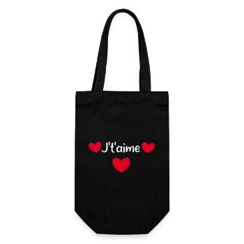 Valentinstag Rotes Herz, Valentinstag - Geschenkbeutel für Flaschen - Schwarz - Vorne