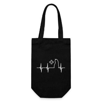 Veterinary Cat Heartbeat - Gift Bag for Bottles - black - Front
