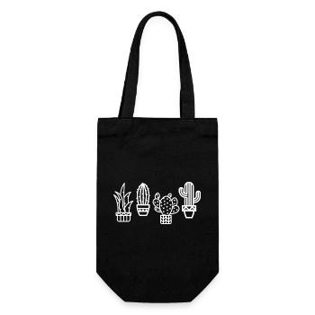 cactus Lieblingspflanze kakteen Symbol Kaktus icon - Geschenkbeutel für Flaschen - Schwarz - Vorne