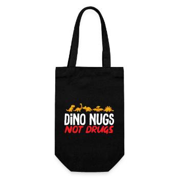 Dino Nuggets Dinosaurier Chicken Nuggets - Geschenkbeutel für Flaschen - Schwarz - Vorne