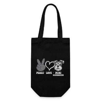 Zwergschnauzer Hund Schnauzer - Geschenkbeutel für Flaschen - Schwarz - Vorne