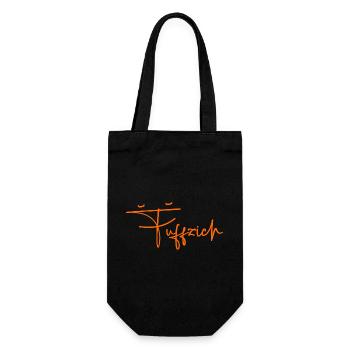 Fuffzich 50. Geburtstag Geschenk Geschenkidee 1976 - Geschenkbeutel für Flaschen - Schwarz - Vorne