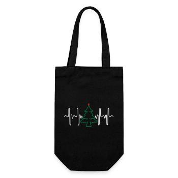 Sapin de Noël Heartbeat (couleurs modifiables) - Sac à bouteille - noir - Devant