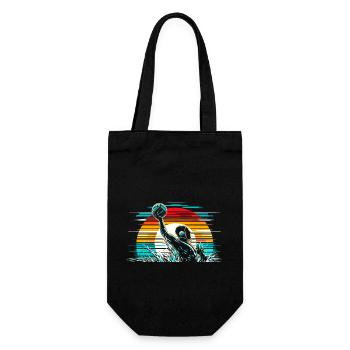 Retro Water Polo Player Aquatic Polo Sports - Gift Bag for Bottles - black - Front