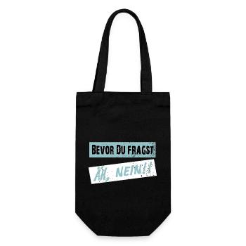 Before you ask, NO! - Clear saying - Gift Bag for Bottles - black - Front