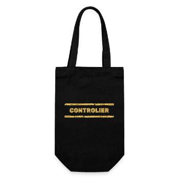 Beruf Controller - Geschenkbeutel für Flaschen - Schwarz - Vorne