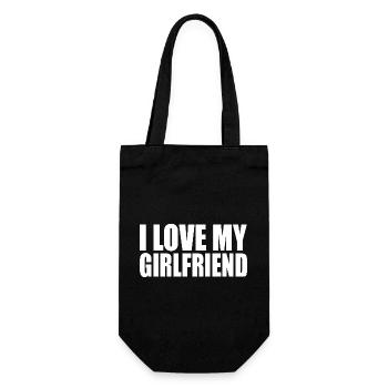 I love my girlfriend - Geschenkbeutel für Flaschen - Schwarz - Vorne