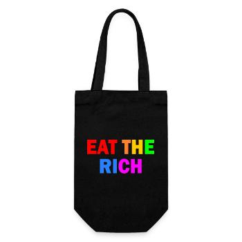 Eat the rich - Geschenkbeutel für Flaschen - Schwarz - Vorne