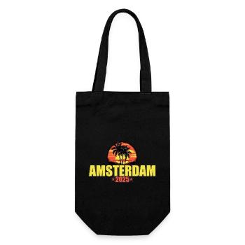 Amsterdam 2025 Vacances Palmiers Coloré - Sac à bouteille - noir - Devant