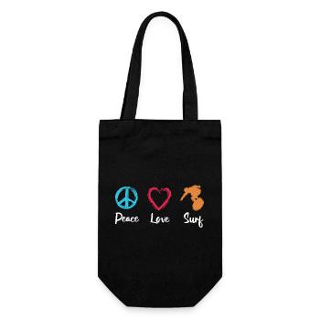Peace Love Surfing - Gift Bag for Bottles - black - Front