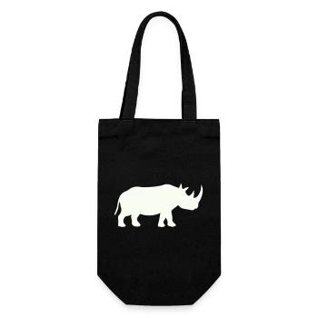 Rhino Silhouette Powerful Minimal - Gift Bag for Bottles - black - Front