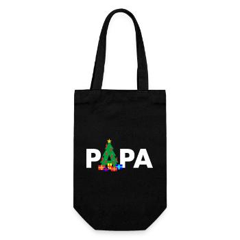 Papa Weihnachtsbaum - Geschenkbeutel für Flaschen - Schwarz - Vorne