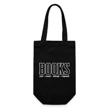 Bücherleben Rituale: Essen Lesen Schlafen - Geschenkbeutel für Flaschen - Schwarz - Vorne