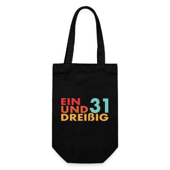 31. Geburtstag Geschenk Retro - Geschenkbeutel für Flaschen - Schwarz - Vorne