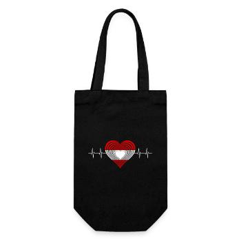 Heartbeat Heart Love Graphic Austria Heart Austri - Gift Bag for Bottles - black - Front