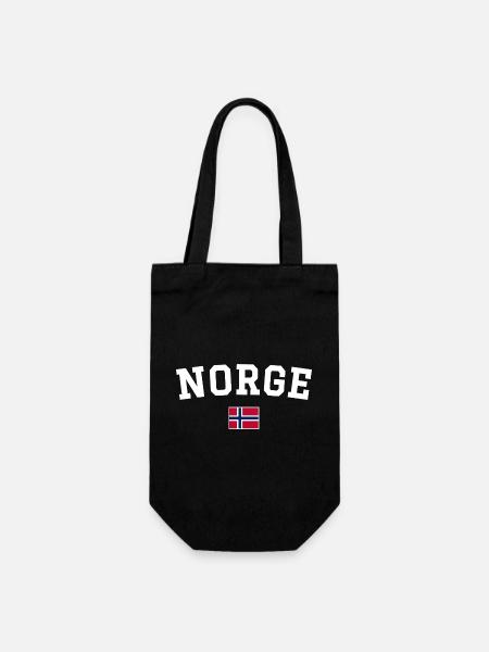 Drapeau norvégien en blanc - Sac à bouteille - noir