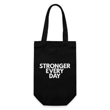 Stronger every day - Gift Bag for Bottles - black - Front