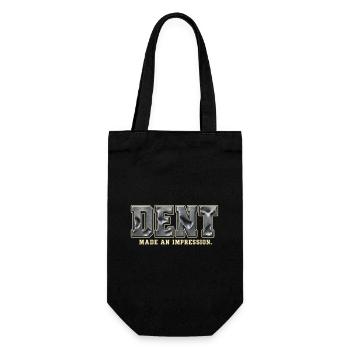 DENT – Hinterlass einen Eindruck | Metallisches Wortspiel - Geschenkbeutel für Flaschen - Schwarz - Vorne