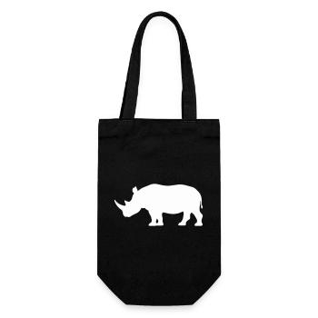 Rhino Silhouette Minimaliste - Sac à bouteille - noir - Devant