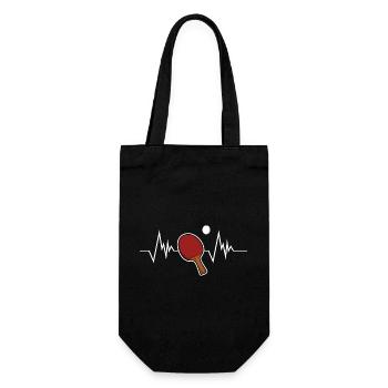 Ping-à-table coeur battement de coeur cadeau tabletennis hobby - Sac à bouteille - noir - Devant