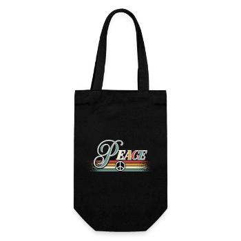 Paix Paix Liberté Pas de guerre Signe de paix - Sac à bouteille - noir - Devant