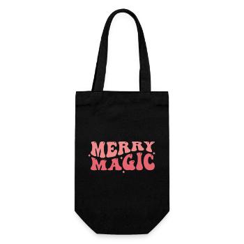 Merry Magic - Christmas - Gift Bag for Bottles - black - Front