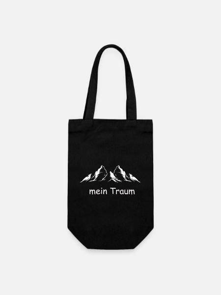 Berg Tshirt meinTraum - Geschenkbeutel für Flaschen - Schwarz