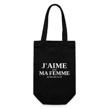 J'aime ma femme humour Pub (bar) - Sac à bouteille - noir - Devant