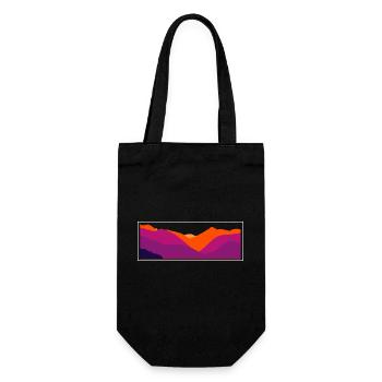 Bergsilouette Colorful - Geschenkbeutel für Flaschen - Schwarz - Vorne