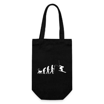 Skifahren Evolution - Geschenkbeutel für Flaschen - Schwarz - Vorne
