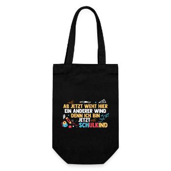 Erste Klasse Einschulung Erstklässler Schulkind - Geschenkbeutel für Flaschen - Schwarz - Vorne