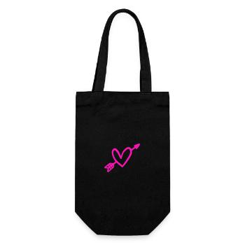 Pfeil und Herz Liebe Valentinstag Amor - Geschenkbeutel für Flaschen - Schwarz - Vorne
