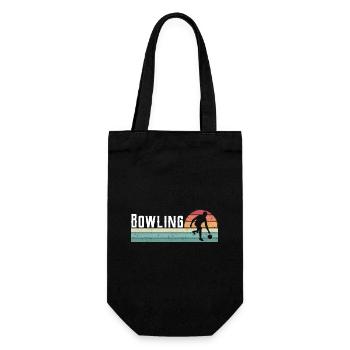 Bowler Bowling Sport Retro Vintage - Geschenkbeutel für Flaschen - Schwarz - Vorne