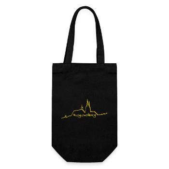 Regensburg Skyline yellow - Gift Bag for Bottles - black - Front