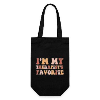 Sarcastic Therapy Saying Humor Therapist - Gift Bag for Bottles - black - Front