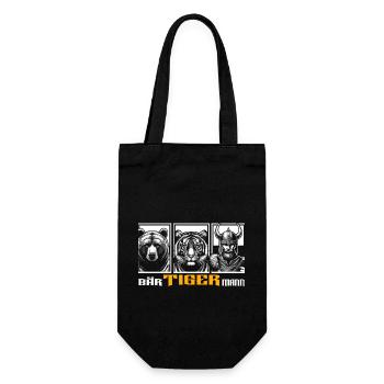 Bärtigermann Bär Tiger Mann Geschenk Bart - Geschenkbeutel für Flaschen - Schwarz - Vorne