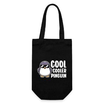 Pinguin - Geschenkbeutel für Flaschen - Schwarz - Vorne